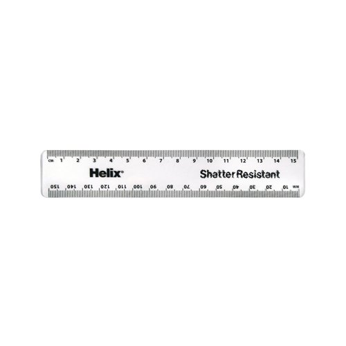 Helix Shatter Resistant Ruler 15cm Clear (Pack of 50) 010311