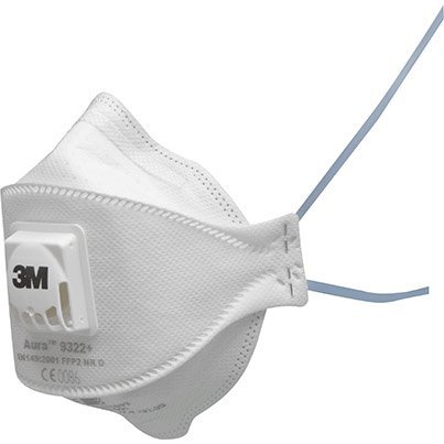 3M Aura 9322+ Valved Fold-Flat FFP2 Dust Mask (Pack of 10)
