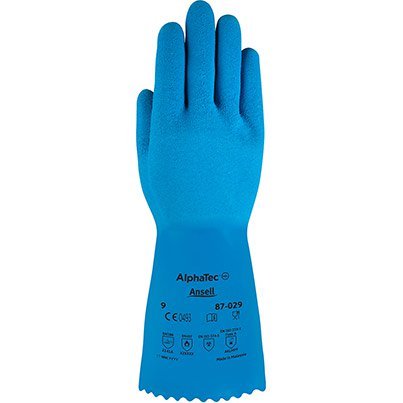 Ansell AlphaTec 87-029 Latex Chemical-Resistant Gloves 9