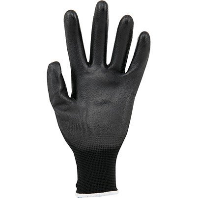 Arco Essentials Black PU-Coated Polyester Work Gloves 8 (Pack of 12)