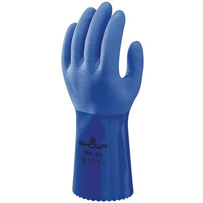 Showa 660 Blue PVC Chemical-Resistant Gloves 1 Pair 9