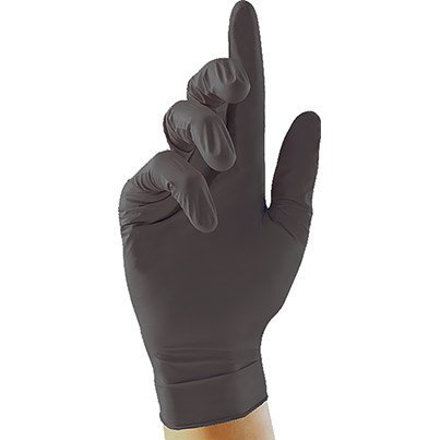 Unigloves Pearl Black Nitrile Disposable Gloves M (Pack of 100)