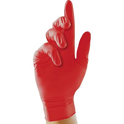 Unigloves Pearl Red Nitrile Disposable Gloves L (Pack of 100)