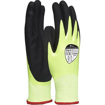 Polyco Grip It Oil Cut E Nitrile-Coated Cut-Resistant Gloves 8 (Pack of 10)