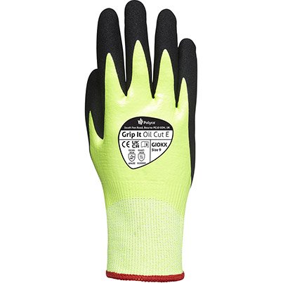 Polyco Grip It Oil Cut E Nitrile-Coated Cut-Resistant Gloves 8 (Pack of 10)