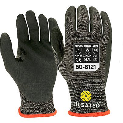Tilsatec 50-6121 Nitrile-Coated Cut-Resistant Gloves 8