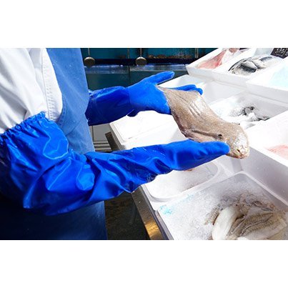 Ansell AlphaTec 23-201 Long-Sleeve PVC Chemical-Resistant Gloves 8