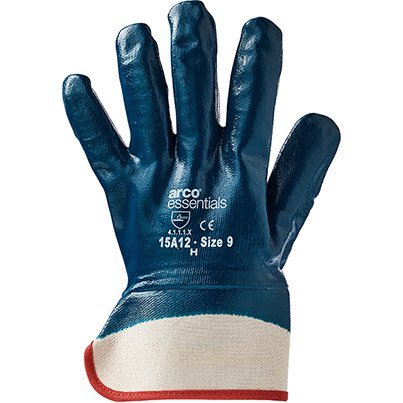 Arco Essentials Safety-Cuff Nitrile-Coated Work Gloves 1 Pair 10