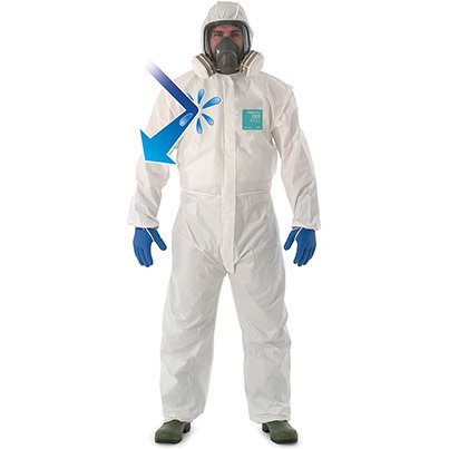 Ansell AlphaTec 2000 Comfort Model 129 White Chemical Coverall M