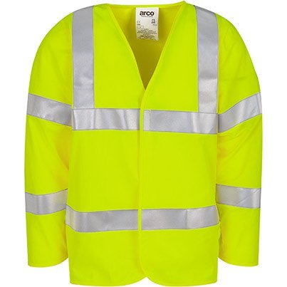 Arco Yellow Long-Sleeve Flame-Retardant Hi-Vis Vest 3XL