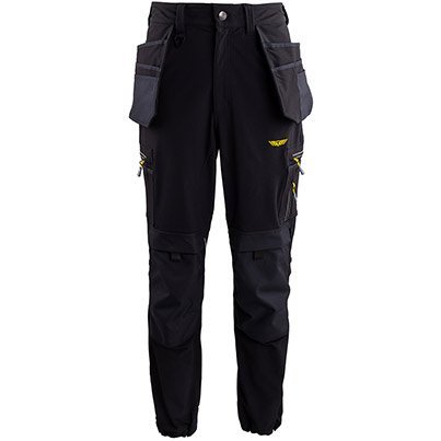 Trojan Tech Men's Black Cargo Trousers with Holster Pockets S