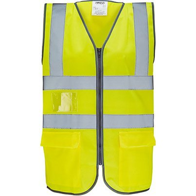Arco Ultra Yellow Zip-Up Hi-Vis Vest L