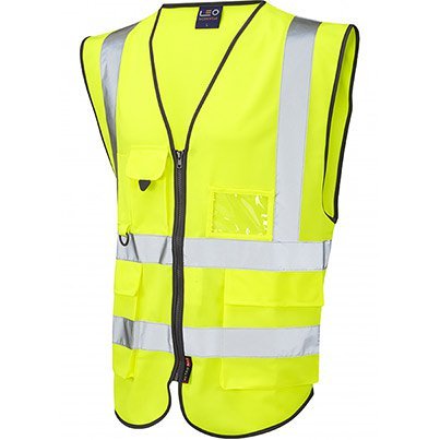 Leo Lynton Yellow Zip-Up Hi-Vis Vest XL