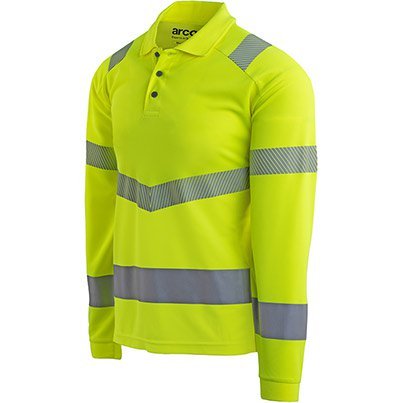 Arco Responsible Yellow Long-Sleeve Hi-Vis Polo Shirt 3XL