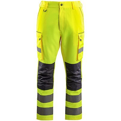 Arco Yellow Hi-Vis Cargo Trousers with Kneepad Pockets 34R
