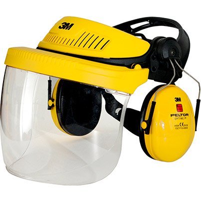 3M G500 Industrial Face Shield with Ear Defenders