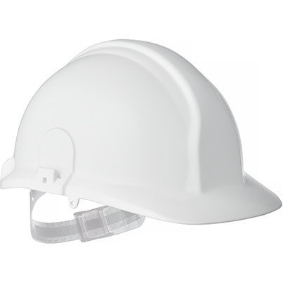Arco Champion White Unvented Slip-Ratchet Safety Helmet