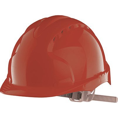JSP Evo3 Red Vented Slip-Ratchet Safety Helmet