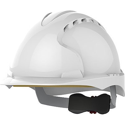 JSP Evo3 White Vented Wheel-Ratchet Safety Helmet