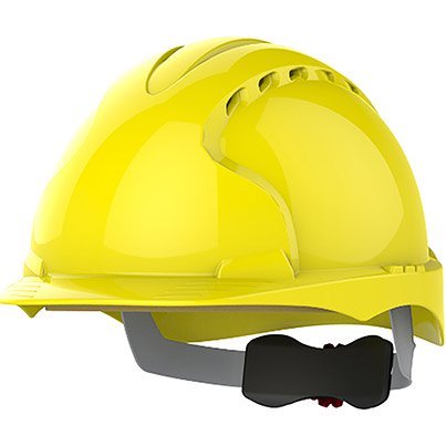 JSP Evo3 Yellow Vented Wheel-Ratchet Safety Helmet