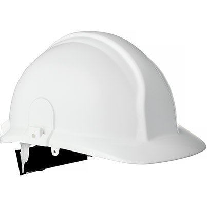 Arco Champion Plus White Unvented Wheel-Ratchet Safety Helmet