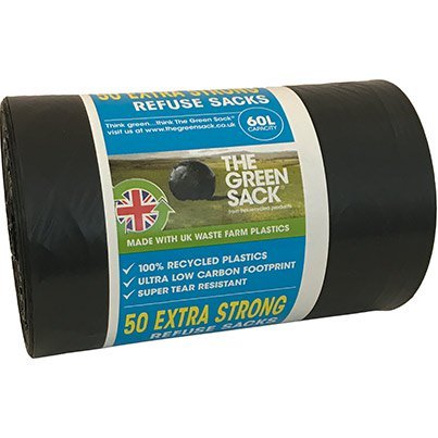 The Green Sack Extra-Strong Black 60L Bin Bag