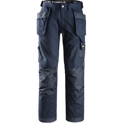 Snickers Workwear Craftsmen 3214 Navy Canvas+ Trousers with Holster Pockets 33T 148