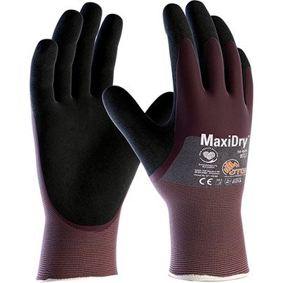 ATG proRange MaxiDry 56-425 Purple Nitrile-Coated Gloves 9