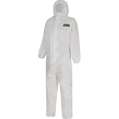 Alpha Solway Alphashield S1BH 1000FR White Chemical Coveralls M