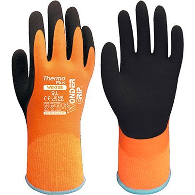 Wonder Grip WG-338 Thermo Plus Latex-Coated Thermal Cut-Resistant Gloves L/9 (Pack of 12)