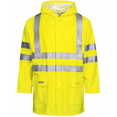 Lyngsoe Rainwear FR-LR255 Yellow Hi-Vis Flame-Retardant Jacket L