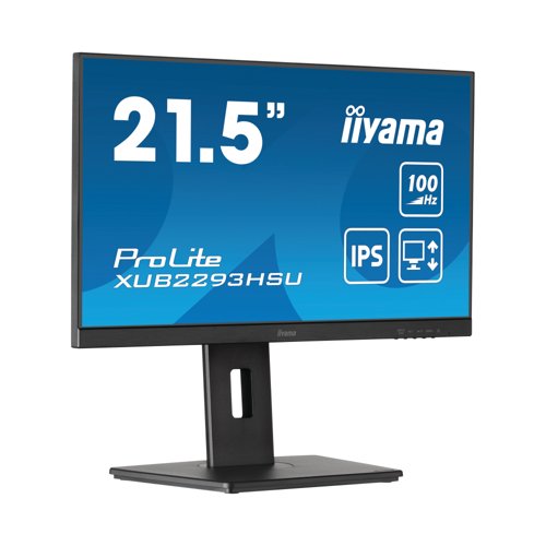 II12457 | Stylish edge-to-edge design makes the ProLite XUB2293HSU perfect for multi-monitor set-ups. The IPS panel technology offers accurate and consistent colour reproduction with wide viewing angles. High contrast and brightness values mean the monitor will provide excellent performance for photographic and web design. Equipped with speakers, headphone socket, 2 port USB hub, HDMI and DisplayPort connections, a blue light reducer function to reduce eye fatigue and an ergonomic 150mm height adjustable stand for optimal user comfort, this 21.5 inch’ display is a great choice for both multi-monitor configuration and office applications.