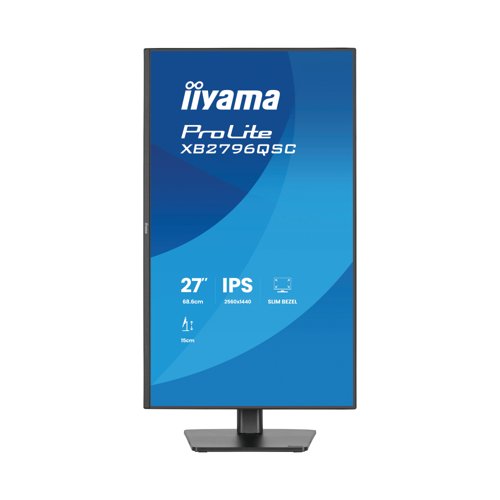 II12702 | Spacious, efficient, and built for modern work, the 27 inch ProLite XB2796QSC-B1 helps professionals stay productive in hybrid and office environments. Its QHD resolution (2560x1440) offers 77 per cent more screen space than Full HD, allowing you to view more data, compare documents side by side and multitask with ease. Slim bezels on all sides make it ideal for multi-monitor setups, while the ergonomic stand with height, tilt, swivel and pivot adjustments supports a healthy, comfortable posture throughout the day. The IPS panel delivers accurate colours and wide viewing angles, perfect for business use, video meetings and content previews.