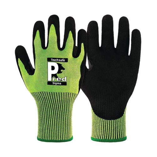 Pred Sigma Cut D Safety Gloves Sandy Nitrile Palm 1 Pair Green/Black 11 SN13DTQ-11