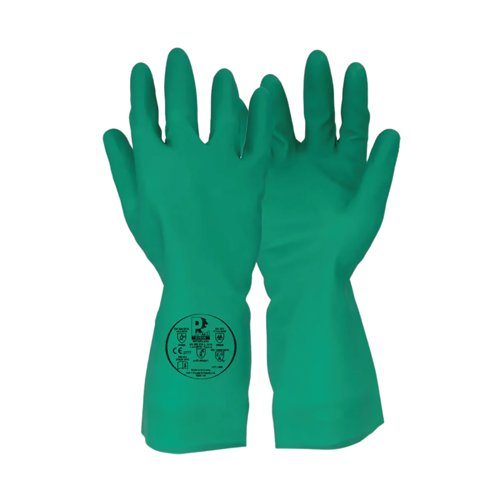 Pred Boron 15 Mil Nitrile Flocklined Gauntlet 1 Pair Green 7 NITGFL330-7