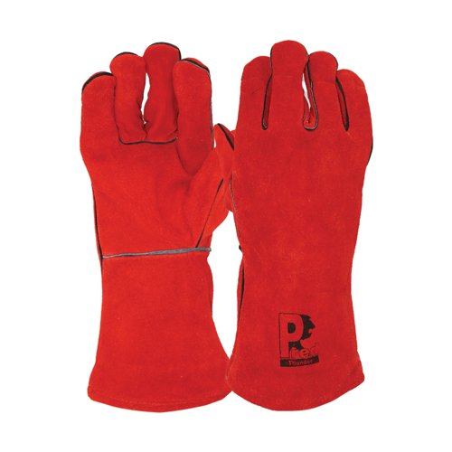 Pred Thunder Cut 2 Split Leather Gauntlet 1 Pair Red 11 (Pack of 10) HAWG2
