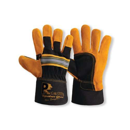 Predator Signature Tiger Rigger Gloves 1 Pair Gold 10 (Pack of 10) PRED1