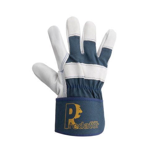Predator Prestige Hide Rigger Gloves 1 Pair Ivory/Blue 10 (Pack of 10) PRED2