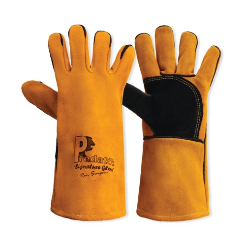 Predator Signature Split Leather Mig Gauntlet 16 Inch 1 Pair Yellow 11 (Pack of 10) PRED4-16