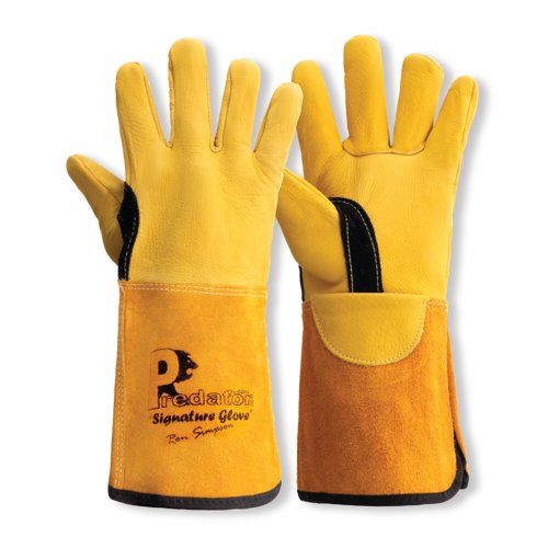 Predator Signature Deerskin Tig Gauntlet 1 Pair Gold 10 PRED6D