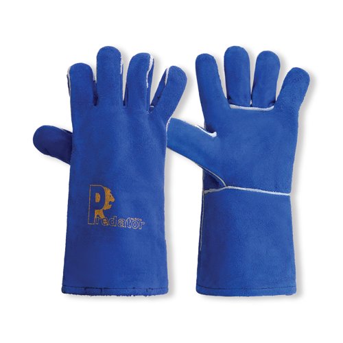 Predator Lightning Split Leather Mig Gauntlet 1 Pair Blue Small (Pack of 10) RSW1C-BLUE-S