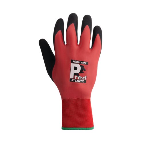 Pred Atlantic Watersafe Cut 1 Safety Gloves 1 Pair Red/Black 8 (Pack of 10) WS1-8