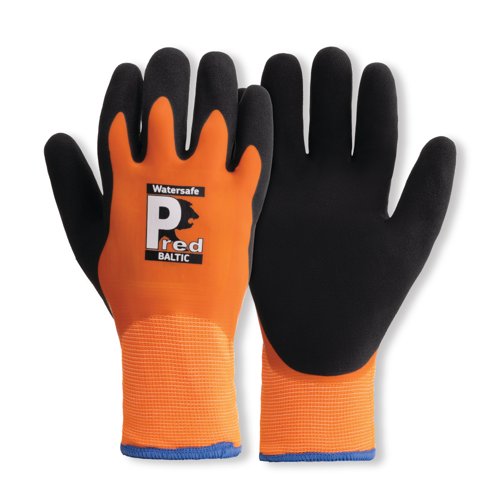 Pred Baltic Watersafe Thermal Gloves 1 Pair Orange/Black 9 (Pack of 10) WS4-9