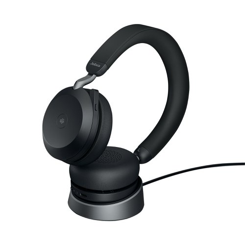 Jabra Evolve2 75 USB-A Headset with Charging Stand Unified Communication Version Black 27599-989-989