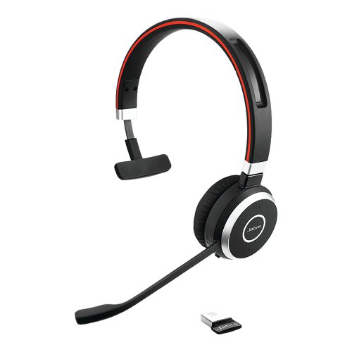 Jabra Evolve 65 SE MS Monaural Wireless Headset Link 380 USB-A Bluetooth Adapter 6593-833-309