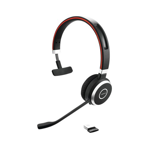 Jabra Evolve 65 SE MS Mono Wireless Headset Link380 USB-A BT Adapter + Charging Stand 6593-833-399