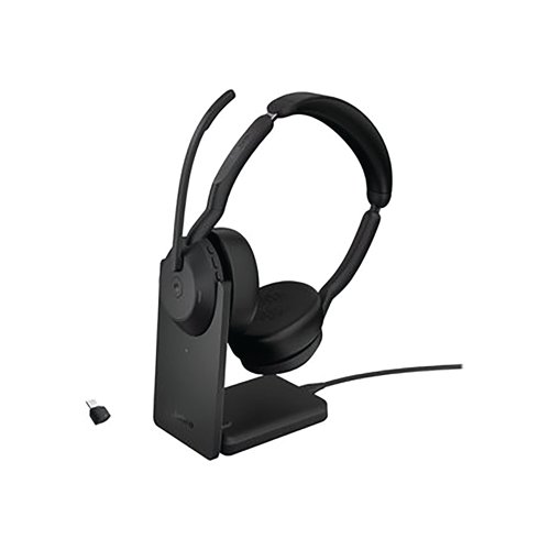 Jabra Evolve2 55 Stereo On-ear Headset USB-C with Charging Stand Bluetooth ANC MS 25599-999-889