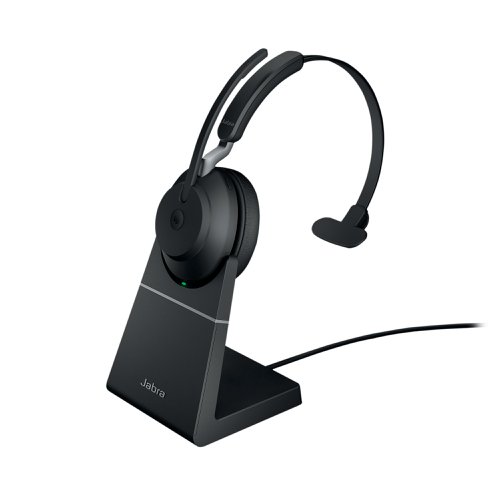 Jabra Evolve2 65 Microsoft Teams Mono Headset USB-A with Charging Stand Black 26599-899-989