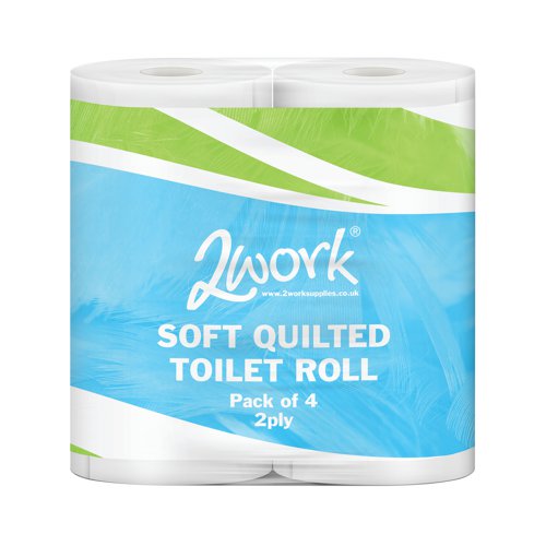 2Work Luxury Quilted Toilet Roll 2-Ply 200 Sheets (Pack of 40) JAN03090