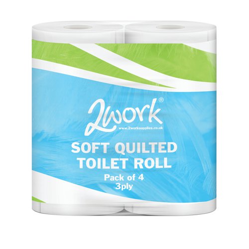 2Work Luxury Quilted Toilet Roll 3-Ply 170 Sheets (Pack of 40) JAN03091 Toilet Tissue JAN03091